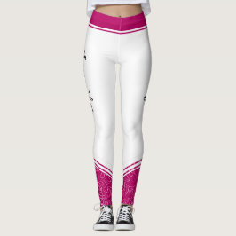 Stilvolle weiße magenta florale weiße Streifen & N Leggings