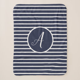 Stilvolle weiße Streifen als Monogram-Seitenklemme Sherpadecke