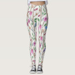 Stilvolle Whimsikale Vögel und Blume Leggings<br><div class="desc">Stilvoll und modern ist das Legging mit einem farbenfrohen,  farbenfrohen Gefieder und Blume-Muster auf weißem Hintergrund. Exklusiv für Sie entworfen von Happy Dolphin Studio.</div>