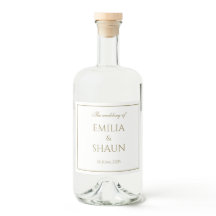 Stilvolle White and Gold Liquor Labels