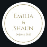 Stilvolle White and Gold Wedding Stickers<br><div class="desc">Diese stilvollen White and Gold Square Wedding Stickers ermöglichen es Ihnen, Ihre Gastgeschenke Hochzeiten oder alles andere, was Sie wünschen, auf elegante und raffinierte Weise zu markieren. Sie sind vollständig anpassbar, sodass Sie Text und Design ändern können. Klicken Sie zum Anpassen einfach auf "Diese Vorlage personalisieren" und beginnen Sie. Diese...</div>
