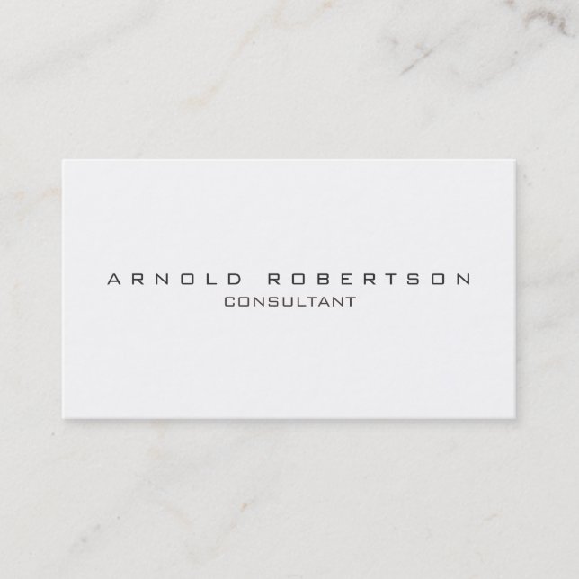 Stilvolle White Black Beruflich Business Card Visitenkarte (Vorderseite)