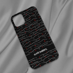 Stilvolle White Chalk Herts Lines Muster Personali Case-Mate iPhone 14 Hülle