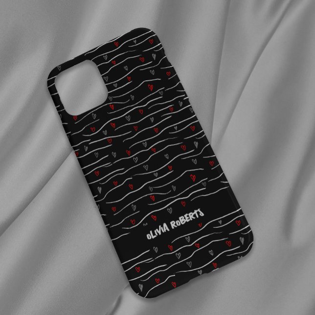 Stilvolle White Chalk Herts Lines Muster Personali Case-Mate iPhone 14 Hülle (Von Creator hochgeladen)