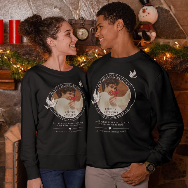 Stilvolle White Doves Foto & Gedenktribut Sweatshirt (Von Creator hochgeladen)