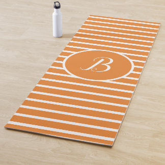 Stilvolle White Stripes Monogram Letter B Yoga Mat Yogamatte