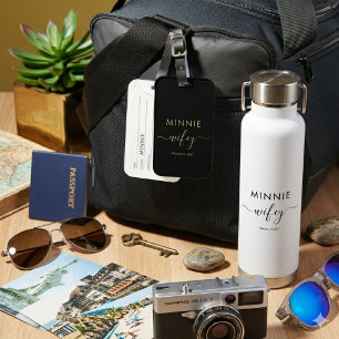 Stilvolle Wifey-Name-Datum-Schrift Wasserflaschend Trinkflasche