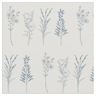 Stilvolle Wildblumen botanisches Muster Stoff