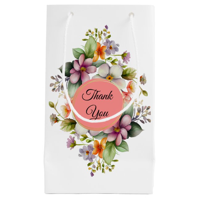 Stilvolle Wildblumen Brautparty Gefallen Kleine Geschenktüte (Vorderseite)
