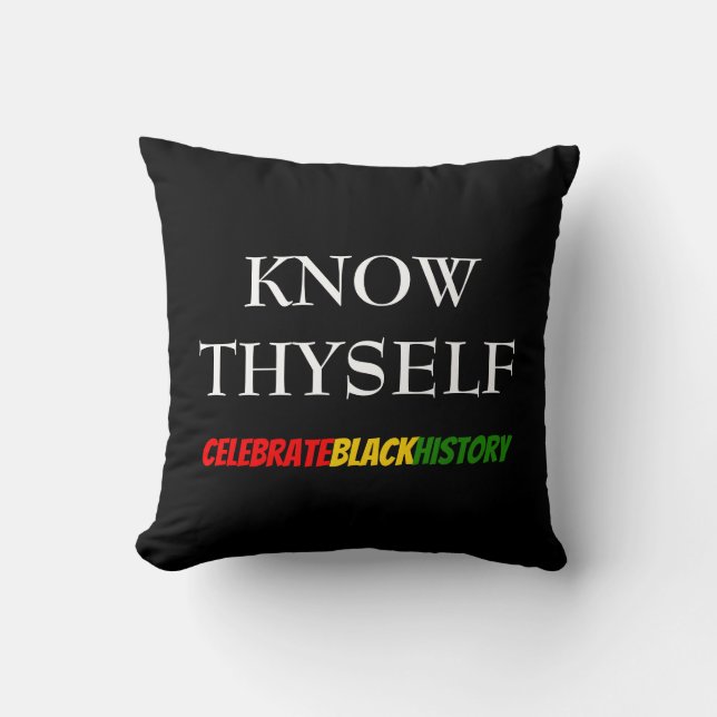 Stilvolle WISSEN SELBST Black History Month Kissen (Vorderseite)