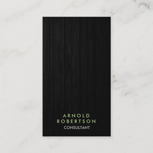 Stilvolle Wood Modern Consultant Business Card Visitenkarte (Vorderseite)