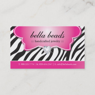 Stilvolle Zebra-Druck-Juwelier-Visitenkarten Visitenkarte