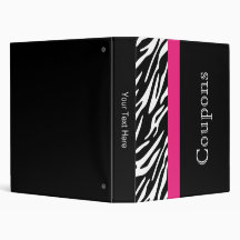 Stilvolle Zebra Stripe Monogramm Dreiring-Binder