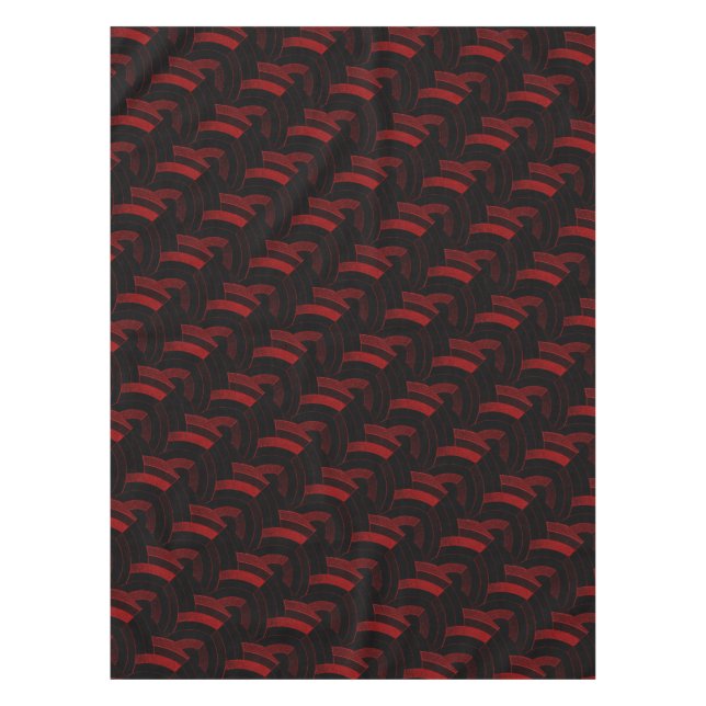 Stilvolle zeitgenössische Rot/Schwarz-Kirschköpfe Tischdecke (Vorderseite)