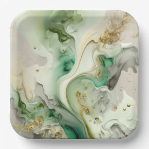 Stilvolle Zickzack Muster auf Square Paper Tellern Pappteller