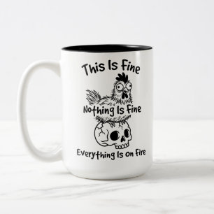 Stilvolle Zwei-Ton-Tasse Lustiger Wilder Huhn Humo Zweifarbige Tasse