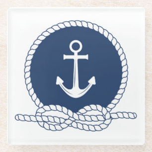 Stilvoller Anker und Seil Glasuntersetzer