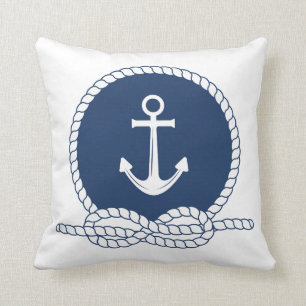 Stilvoller Anker und Seil Kissen