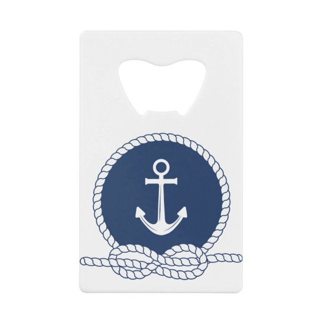 Stilvoller Anker und Seil Kreditkartenflaschenöffner (Vorderseite)