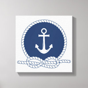 Stilvoller Anker und Seil Leinwanddruck