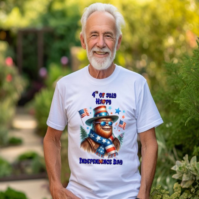 Stilvoller Bigfoot Rocking American Independence D T-Shirt (Von Creator hochgeladen)