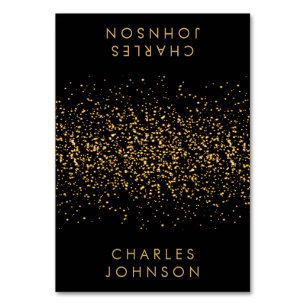 Stilvoller Black and Gold Glitzer PLATZKARTEN Tischnummer