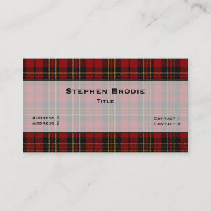 Stilvoller Brodie Tartan-karierte Gewohnheit Visitenkarte