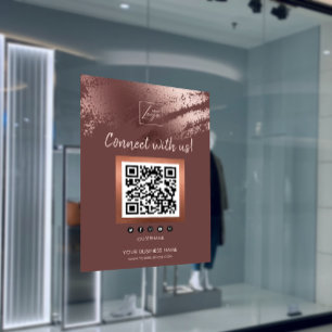 Stilvoller Bronze-Geschäfts-QR-Code Social Media Poster