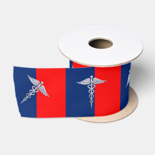 Stilvoller Caduceus-medizinische Symbol-Liga Satinband
