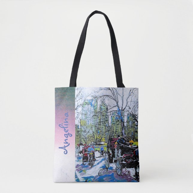 Stilvoller Central Park NYC Print Blush Individuel Tasche (Vorderseite)