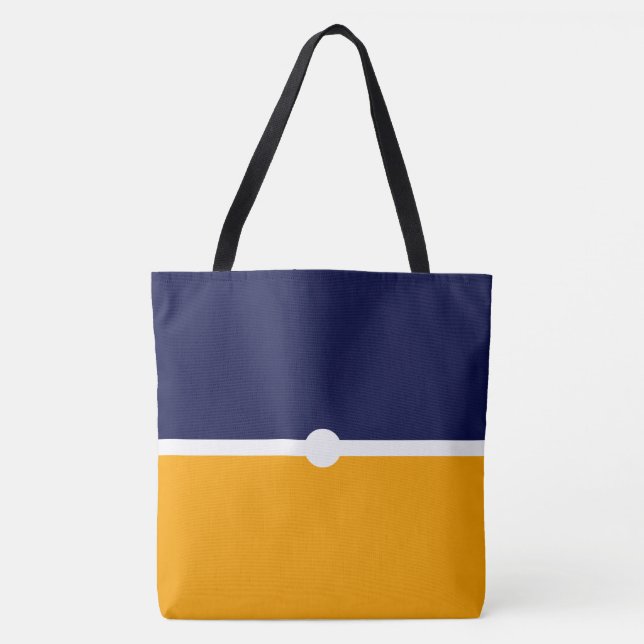 Stilvoller Chic Moderner, blauer gelber Farbblock Tasche (Vorderseite)