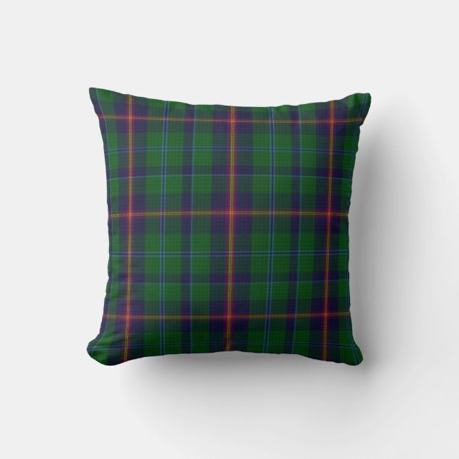 Stilvoller Clanjunger Tartan-kariertes Kissen (Vorderseite)