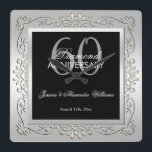 Stilvoller dekorativer Hochzeitstag des Silber-60. Quadratische Wanduhr<br><div class="desc">Schöner, bezaubernder trendy, moderner, romantischer und hoch entwickelter weiblicher Entwurf für Hochzeitsjahrestags-Partyereignisse des Paares 60. Eleganter und bezaubernder fabelhafter sechzigster Jahrestag. Mit einem schönen extravaganten Wirblen und glänzenden Dekorationsgrenzrahmen in den atemberaubenden silbernen Farben mit einer schwarzen Replik darunterliegend, zum eines großen Kontrastes zu geben, der ganz auf einem bezaubernden silbernen...</div>