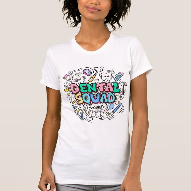 Stilvoller Dental Squad T - Shirt für Damen und He (Vorderseite)