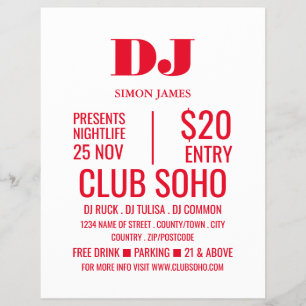Stilvoller DJ, Club Event Advertising Flyer
