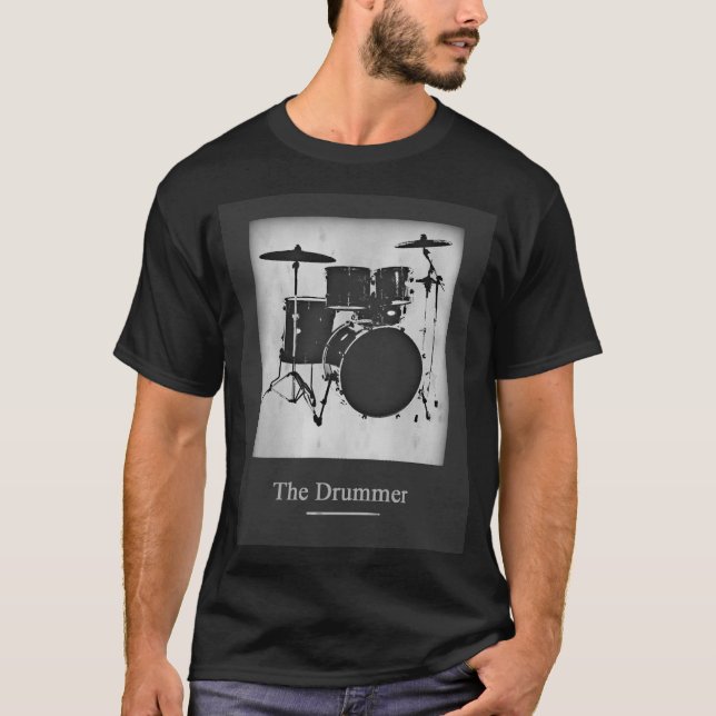 Stilvoller Drummer der Rock Band T-Shirt (Vorderseite)