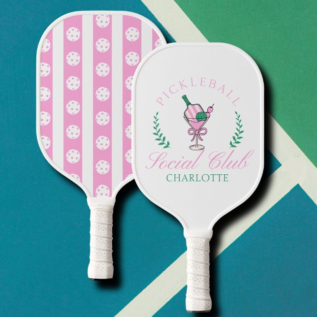 Stilvoller Feminine Pink-Individuelle Name Pickleball Schläger (Von Creator hochgeladen)