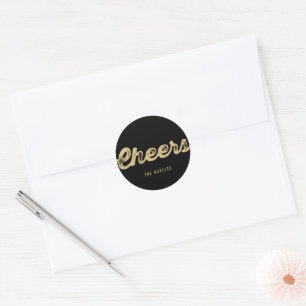 Stilvoller, fetter, goldener Glitter zum neuen Jah Runder Aufkleber