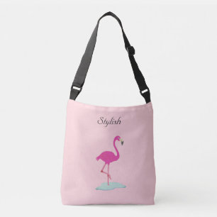Stilvoller Flamingo auf millennial pink Tragetaschen Mit Langen Trägern