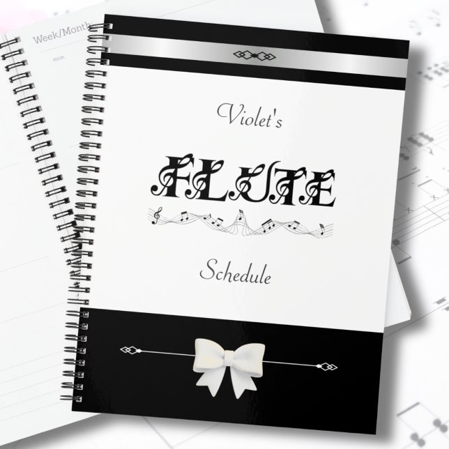 Stilvoller Flötenschüler-Terminplaner Planer (Organize your rehearsals in style. A chic musician planner for the dedicated flutist.)