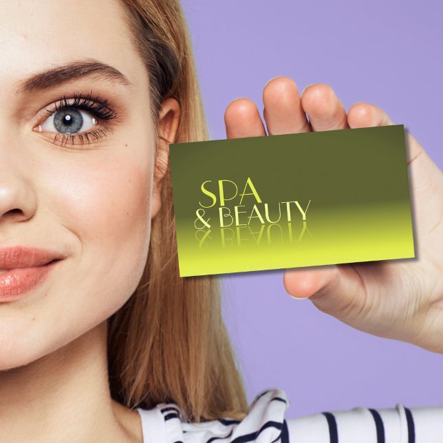 Stilvoller Gelber Gradient Mirror Schriftart Beruf Visitenkarte (Von Creator hochgeladen)