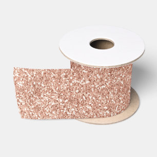 Stilvoller Girly Rose Gold Glitzer Satinband