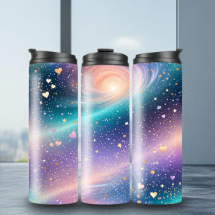 Stilvoller Glitzer Milky Way Thermal Tumbler Thermosbecher