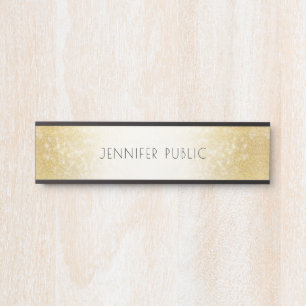 Stilvoller Gold Glitzer Elegante Moderne Vorlage Türschild