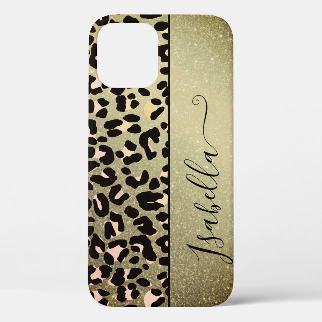 Stilvoller Gold Glitzer Golden Animal Print Custom Case-Mate iPhone Hülle (Rückseite)
