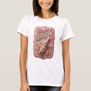 Stilvoller Gold START EINE FLASCHE NICHT KRIEG Dru T-Shirt