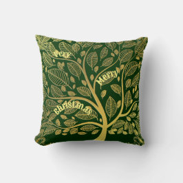 Stilvoller Goldbaum des Lebens Foliage Frohe Weihn Kissen