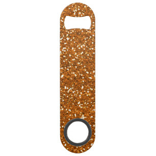 Stilvoller goldener orange Glitzer Speedflaschenöffner