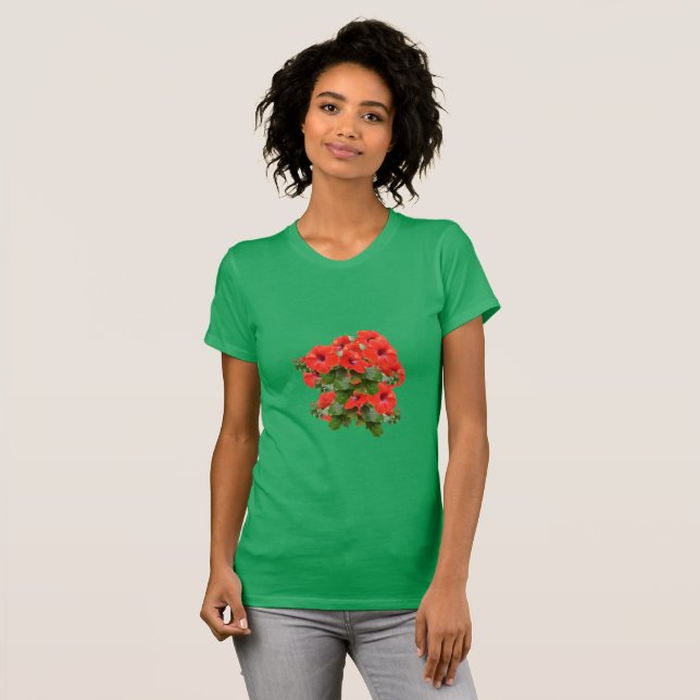 Stilvoller Hibiskus Bloms Blumengarten Spaß T-Shirt (Vorne ganz)