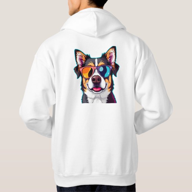 Stilvoller Hund Hoodie (Rückseite)